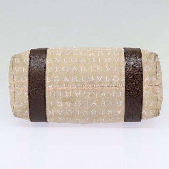 Bulgari Logo Mania Beige Canvas Handbag (Pre-Owned) - Picture 9 of 16